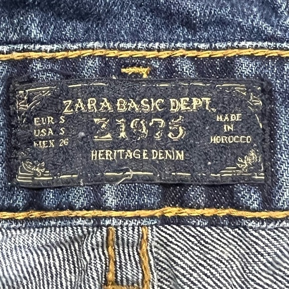 Zara Adjustable Strap Distressed Denim Jean Overalls Size Small Women’s - Picture 2 of 6
